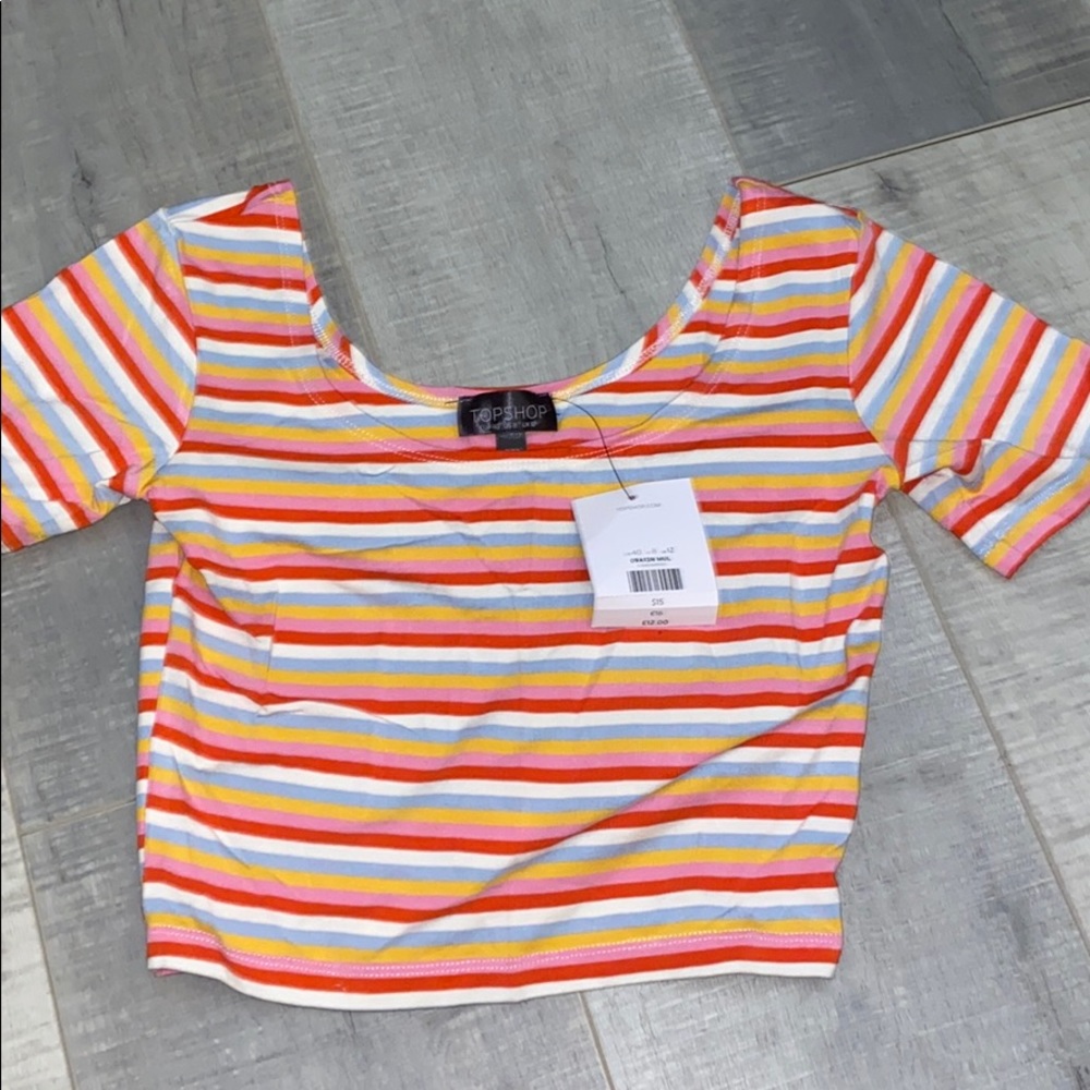 striped colorful crop top topshop